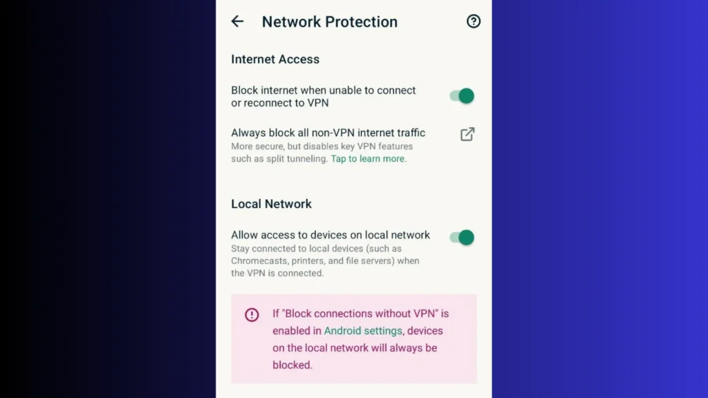 expressvpn تنظیمات Network Protection