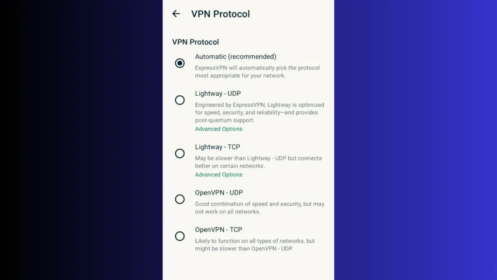 expressvpn پروتکل‌های وی‌پی‌ان (VPN Protocol)